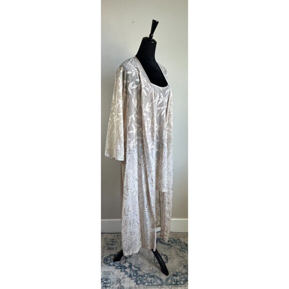 Vintage Jones New York Women’s Sheer Burnout Leaf Design Chemise/Robe Set S\M - Picture 2 of 10